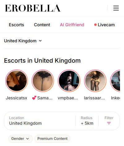 Erobella UK Stories and Filters